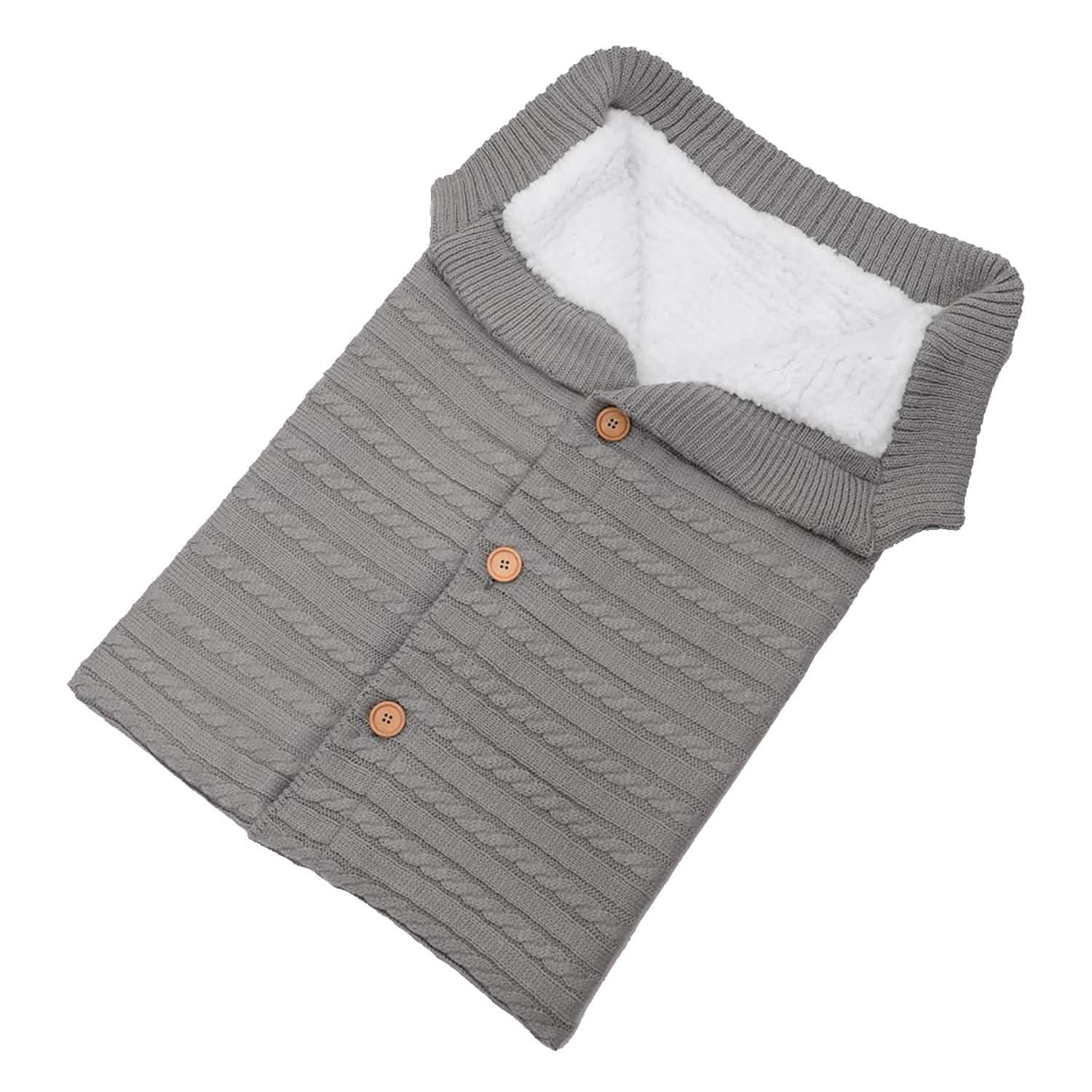 Baby Knit Swaddle Blanket Wrap with Buttons DailySale