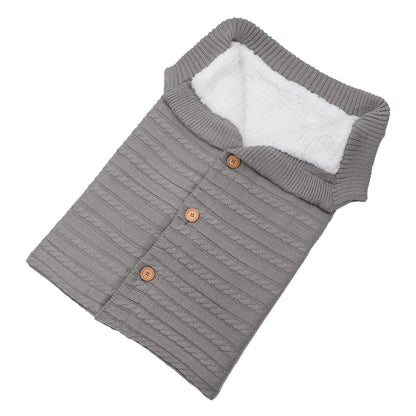 Baby Knit Swaddle Blanket Wrap with Buttons DailySale