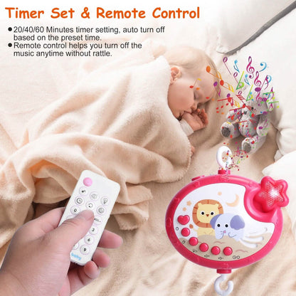 Baby Musical Crib Bed Bell Rotating Mobile Star Projection DailySale