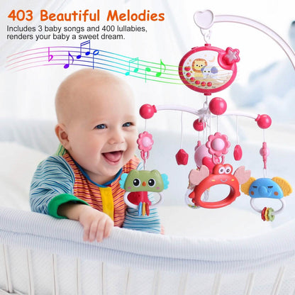 Baby Musical Crib Bed Bell Rotating Mobile Star Projection DailySale