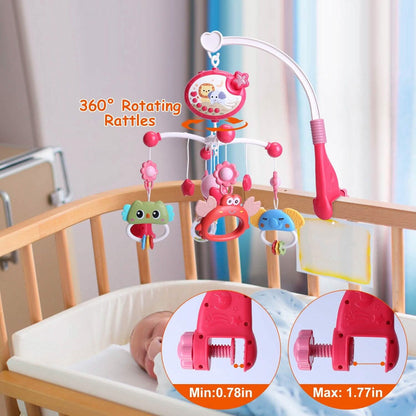 Baby Musical Crib Bed Bell Rotating Mobile Star Projection DailySale