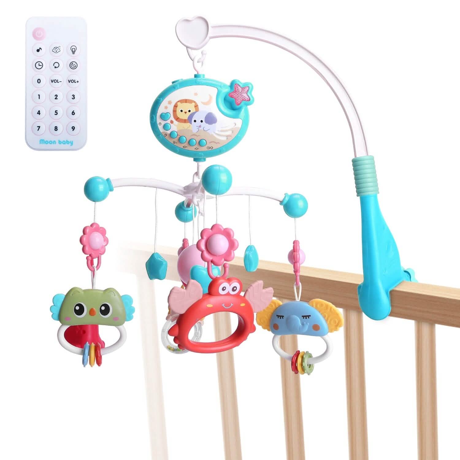Baby Musical Crib Bed Bell Rotating Mobile Star Projection DailySale
