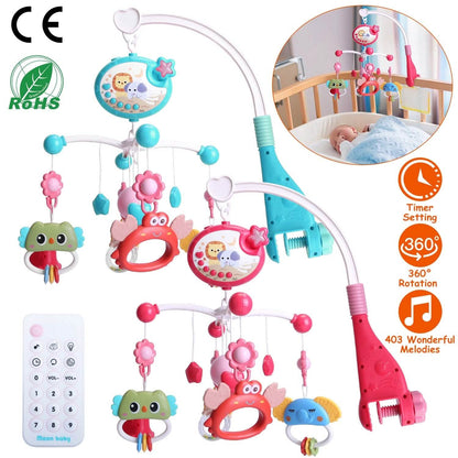 Baby Musical Crib Bed Bell Rotating Mobile Star Projection DailySale