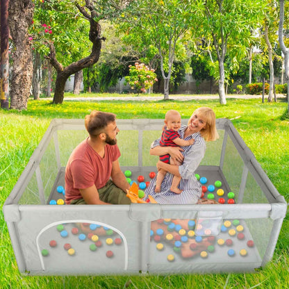 Baby Playpen with Anti-Suction Base Zipper Door DailySale
