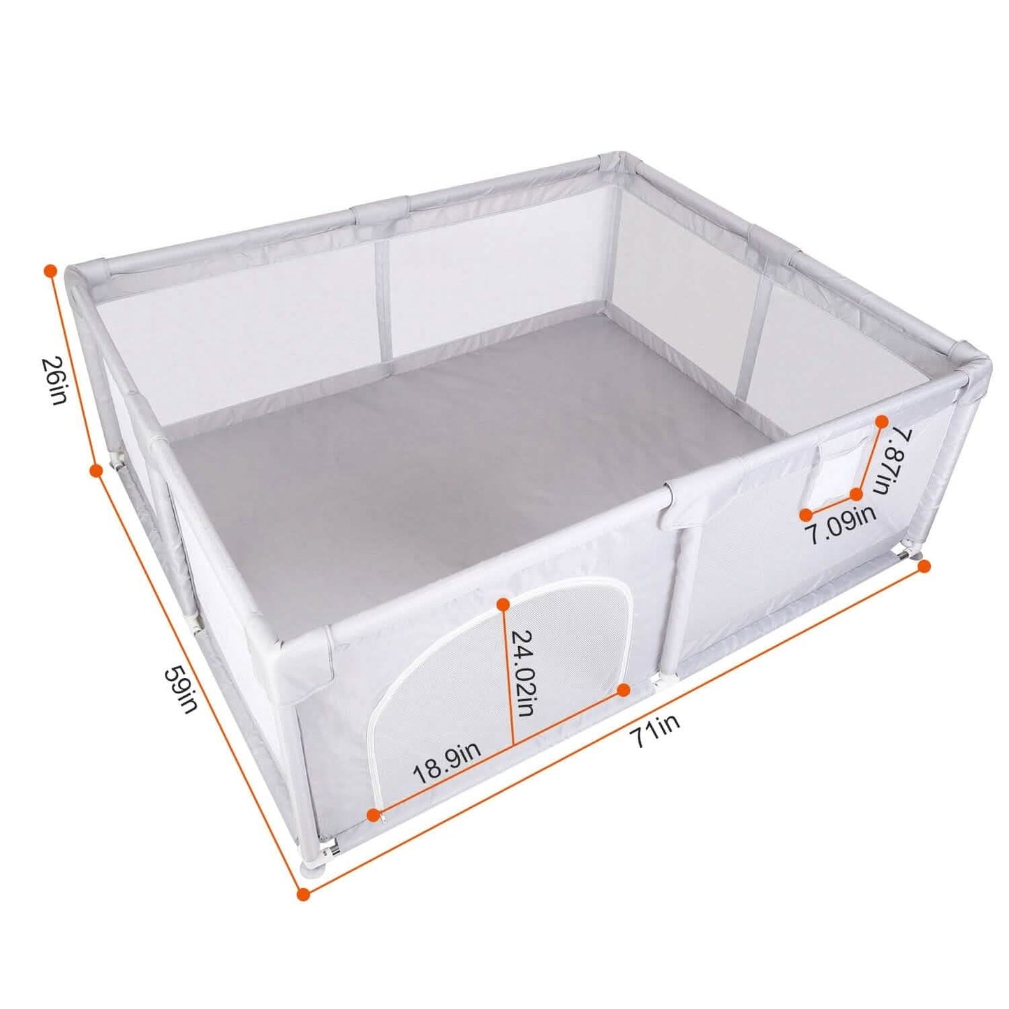Baby Playpen with Anti-Suction Base Zipper Door DailySale