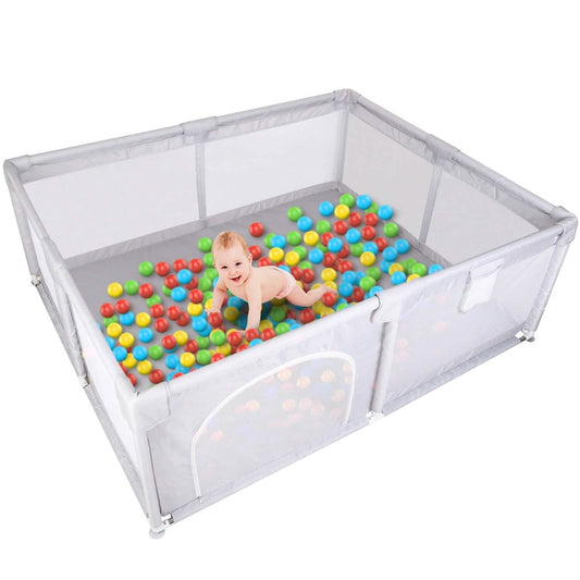 Baby Playpen with Anti-Suction Base Zipper Door DailySale