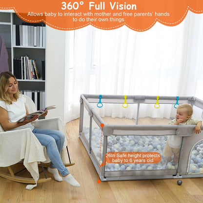 Baby Playpen with Anti-Suction Base Zipper Door DailySale