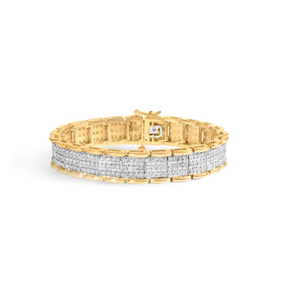 10K Yellow Gold 5.00 Cttw Round-Cut Diamond Link 7" Bracelet (J-K Color, I1-I2 Clarity) Bids.com