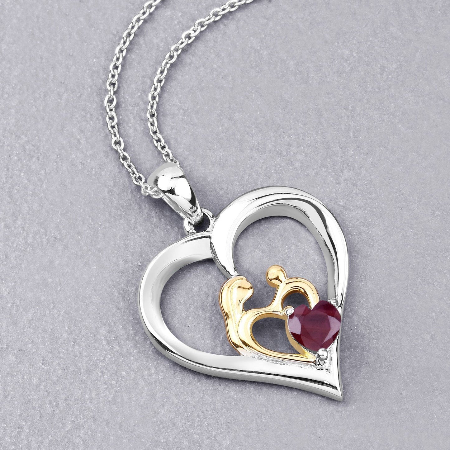 0.50 Carat Genuine Ruby .925 Sterling Silver Pendant Bids.com