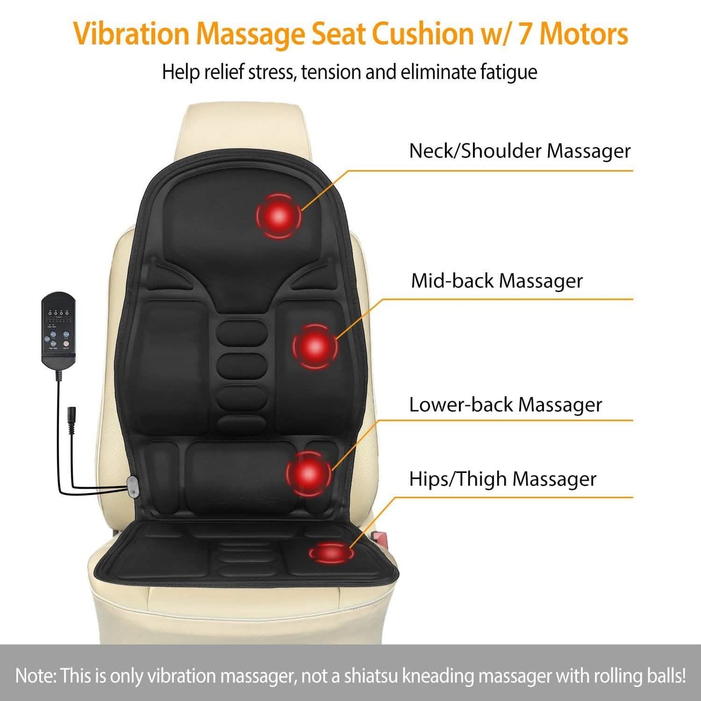 Back Massager Cushion Electric Massage Car Seat DailySale