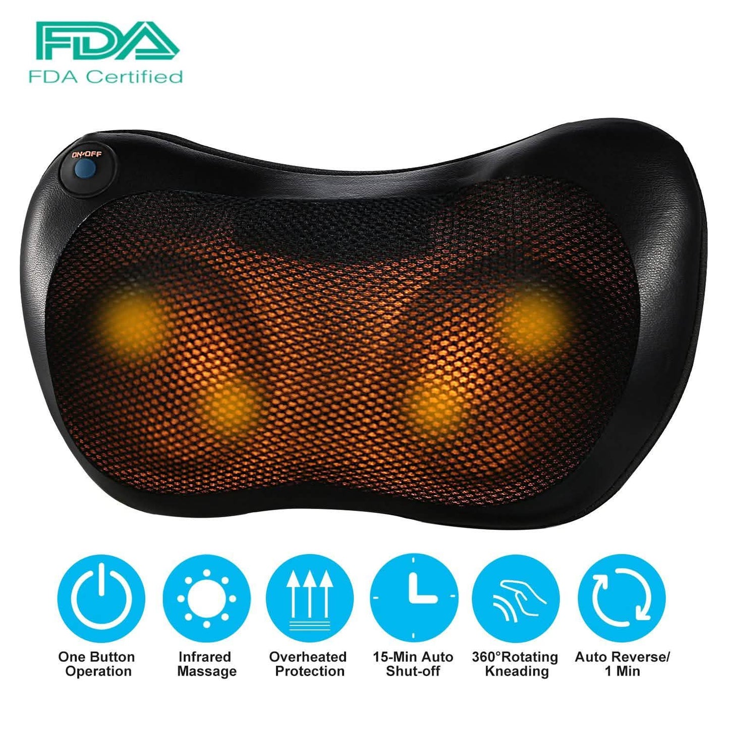 Back Neck Massage Pillow Kneading Massager DailySale