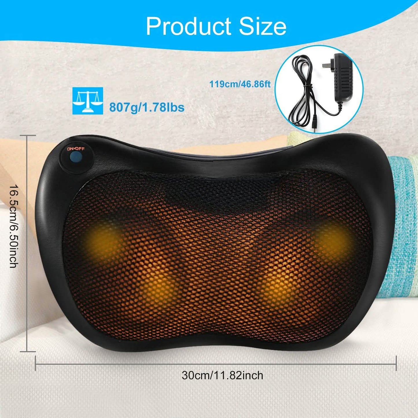 Back Neck Massage Pillow Kneading Massager DailySale