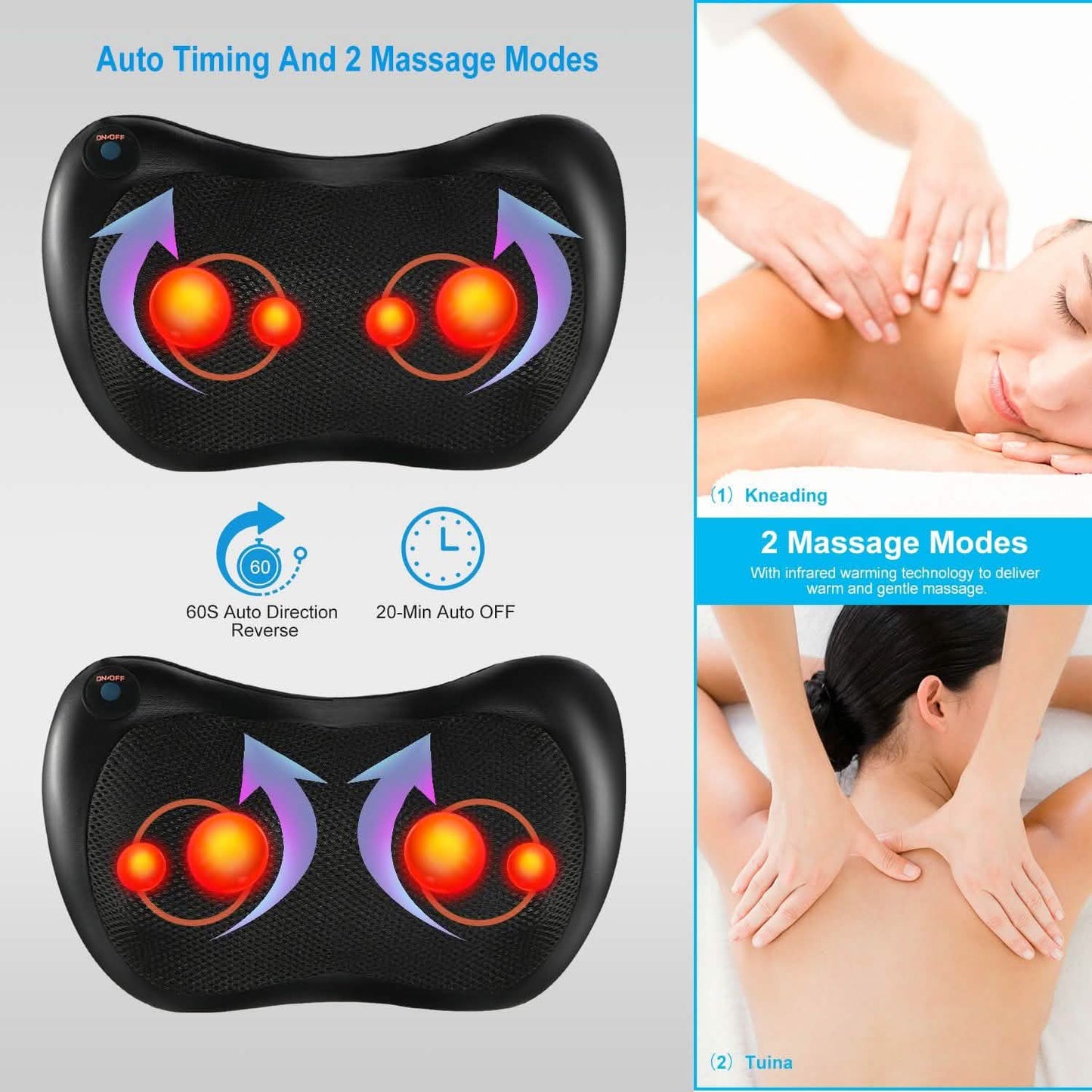 Back Neck Massage Pillow Kneading Massager DailySale