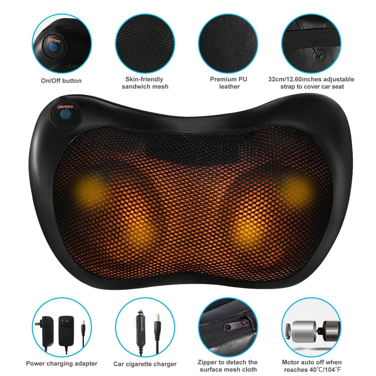 Back Neck Massage Pillow Kneading Massager DailySale