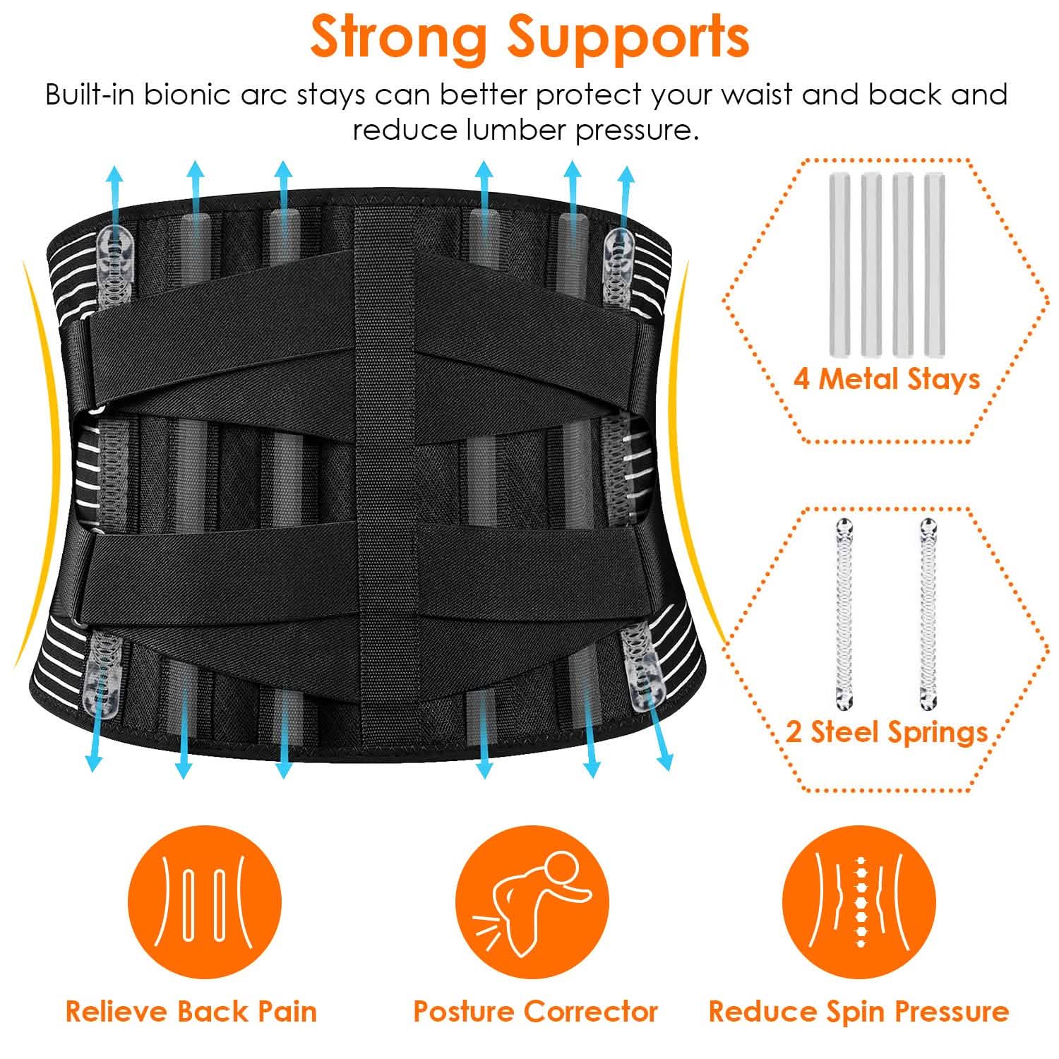 Back Support Brace Breathable Mesh Lumbar Support Belt DailySale