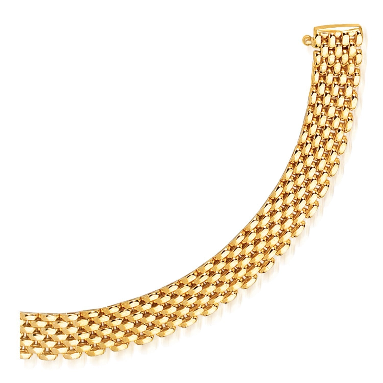 14k Yellow Gold Flexible Panther 9.0mm Line Bracelet Bids.com