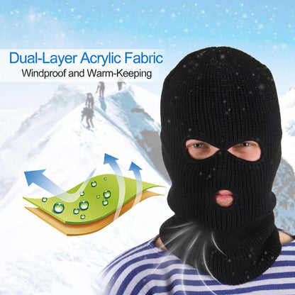 Balaclava Face Mask 3-Hole Knitted Windproof Ski Mask Full Face Cover DailySale
