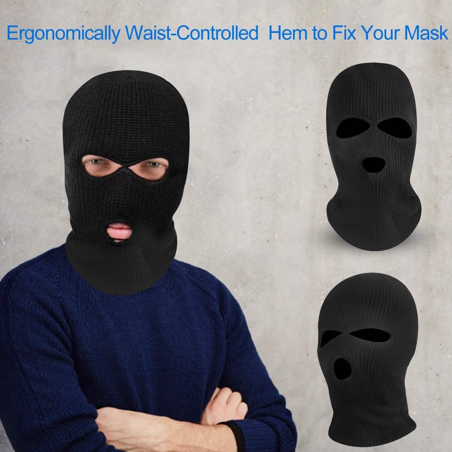 Balaclava Face Mask 3-Hole Knitted Windproof Ski Mask Full Face Cover DailySale