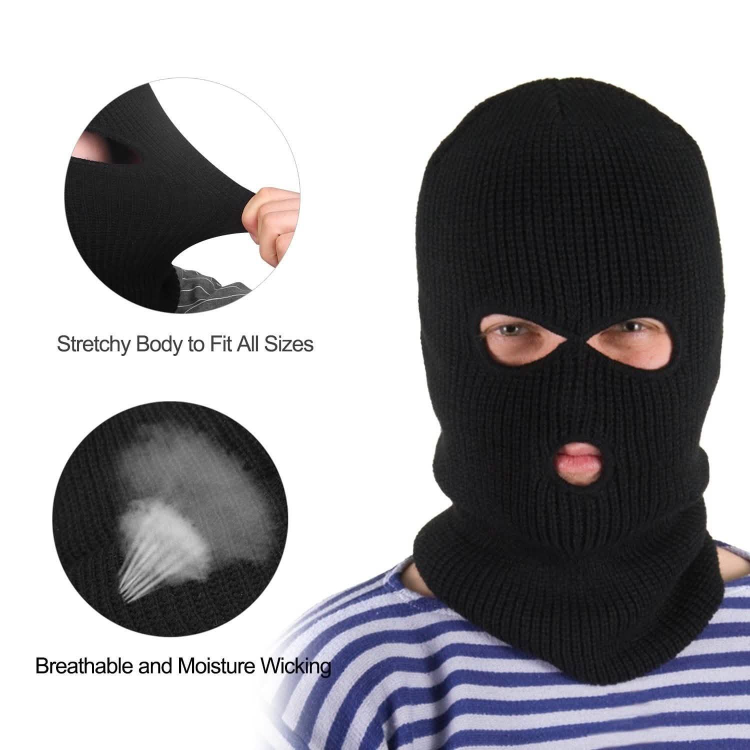 Balaclava Face Mask 3-Hole Knitted Windproof Ski Mask Full Face Cover DailySale