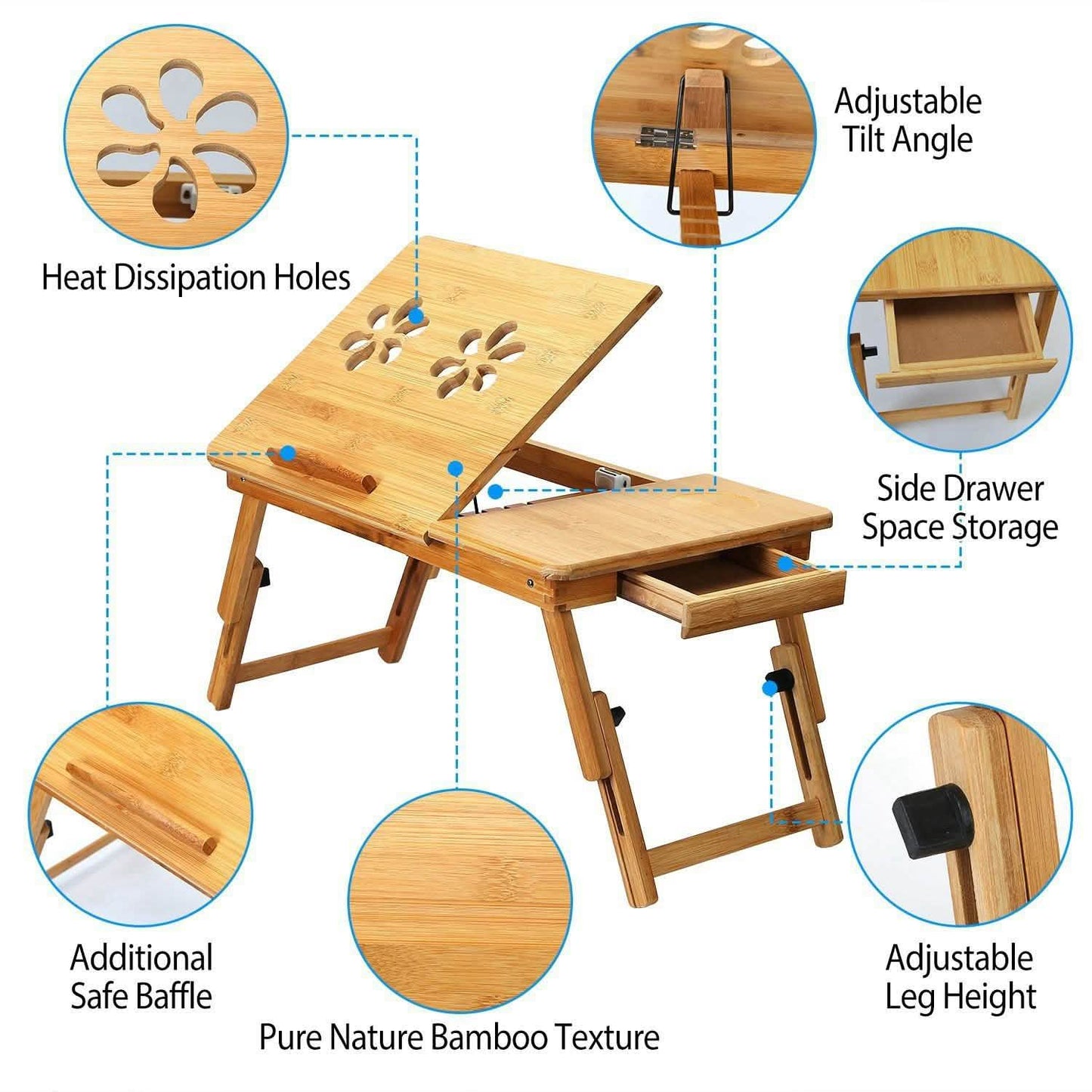 Bamboo Breakfast Serving Laptop Desk DailySale