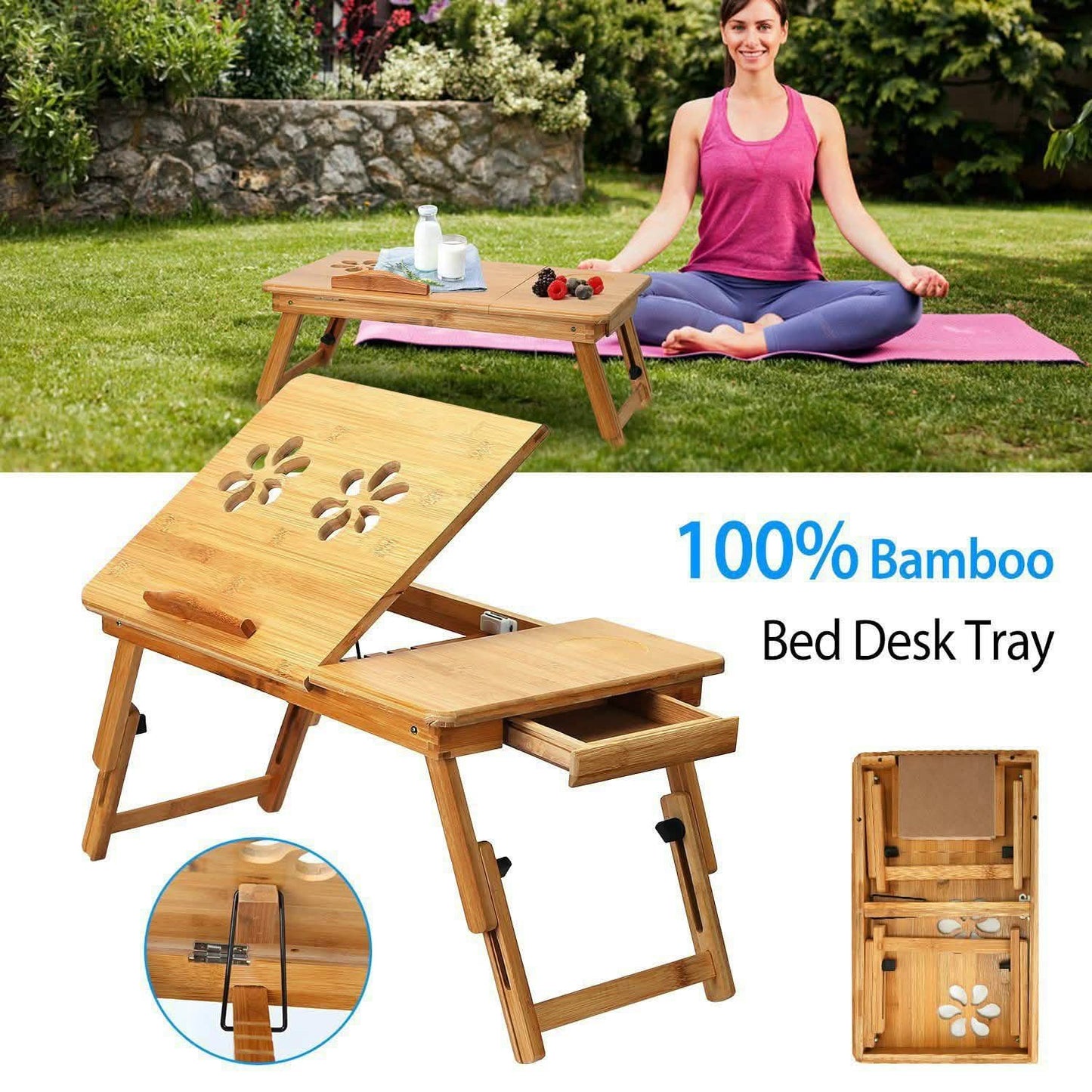 Bamboo Breakfast Serving Laptop Desk DailySale