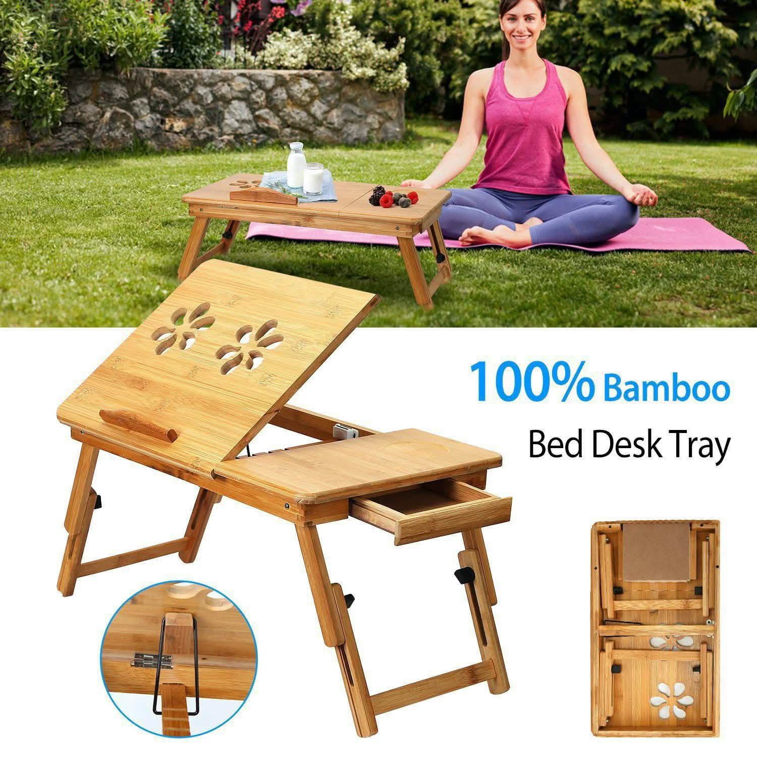 Bamboo Breakfast Serving Laptop Desk DailySale
