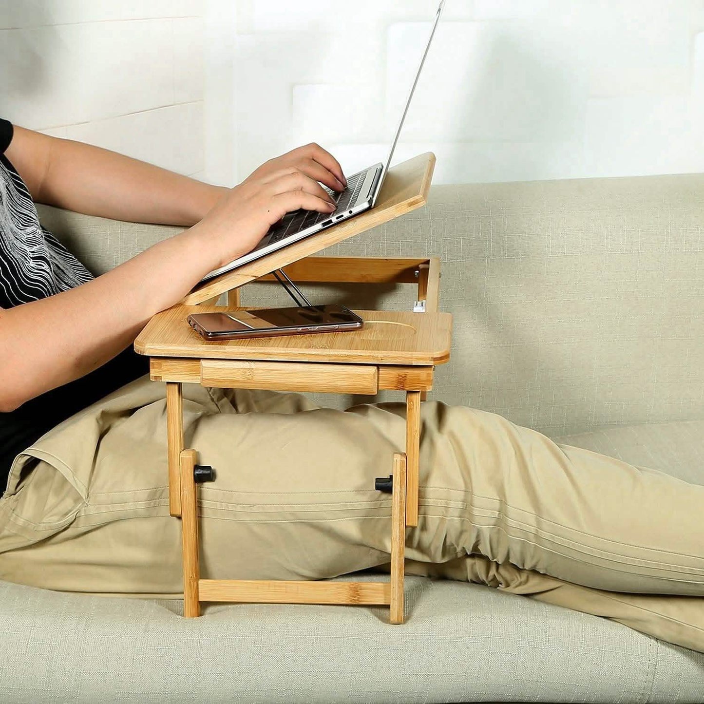 Bamboo Breakfast Serving Laptop Desk DailySale