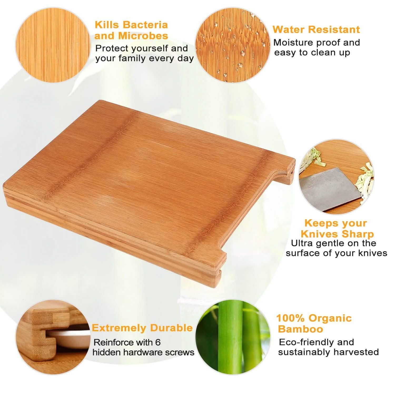 Bamboo Cutting Board with Sliding Draw Tray DailySale