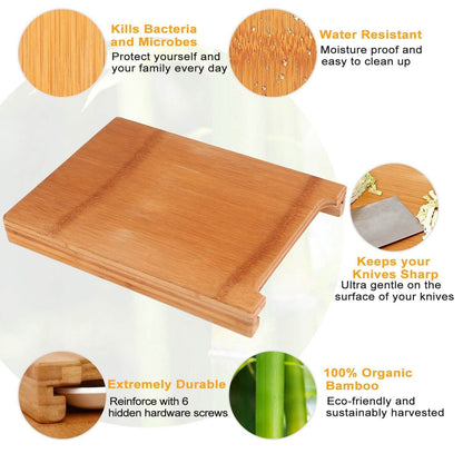 Bamboo Cutting Board with Sliding Draw Tray DailySale