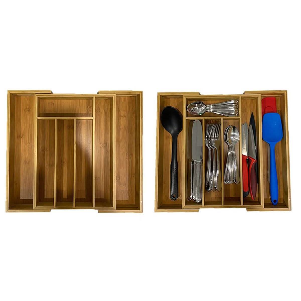 Bamboo Kitchen Drawer Organizer DailySale