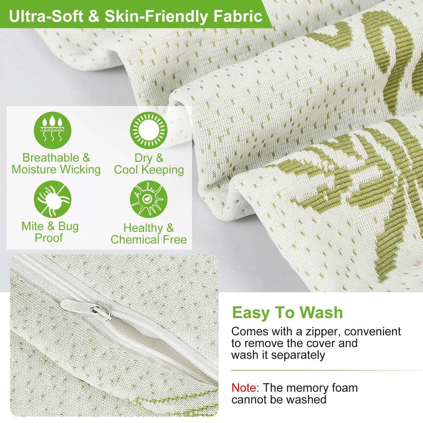Bamboo Memory Foam Sleep Pillow DailySale