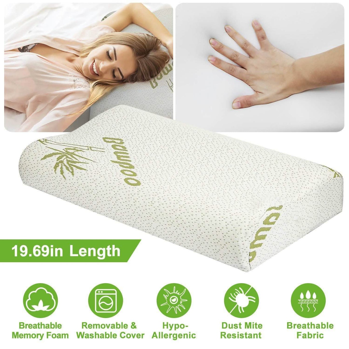 Bamboo Memory Foam Sleep Pillow DailySale