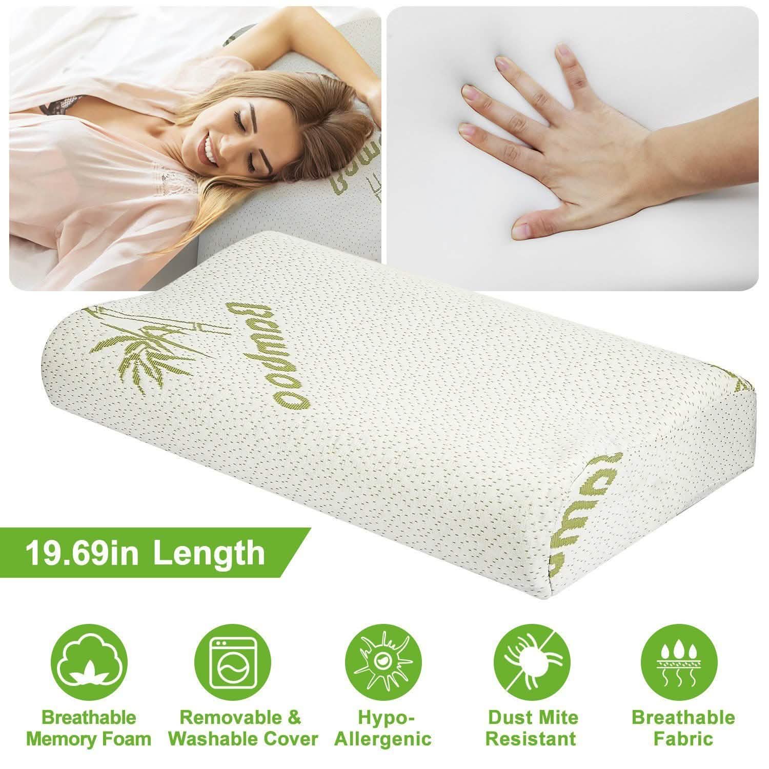 Bamboo Memory Foam Sleep Pillow DailySale