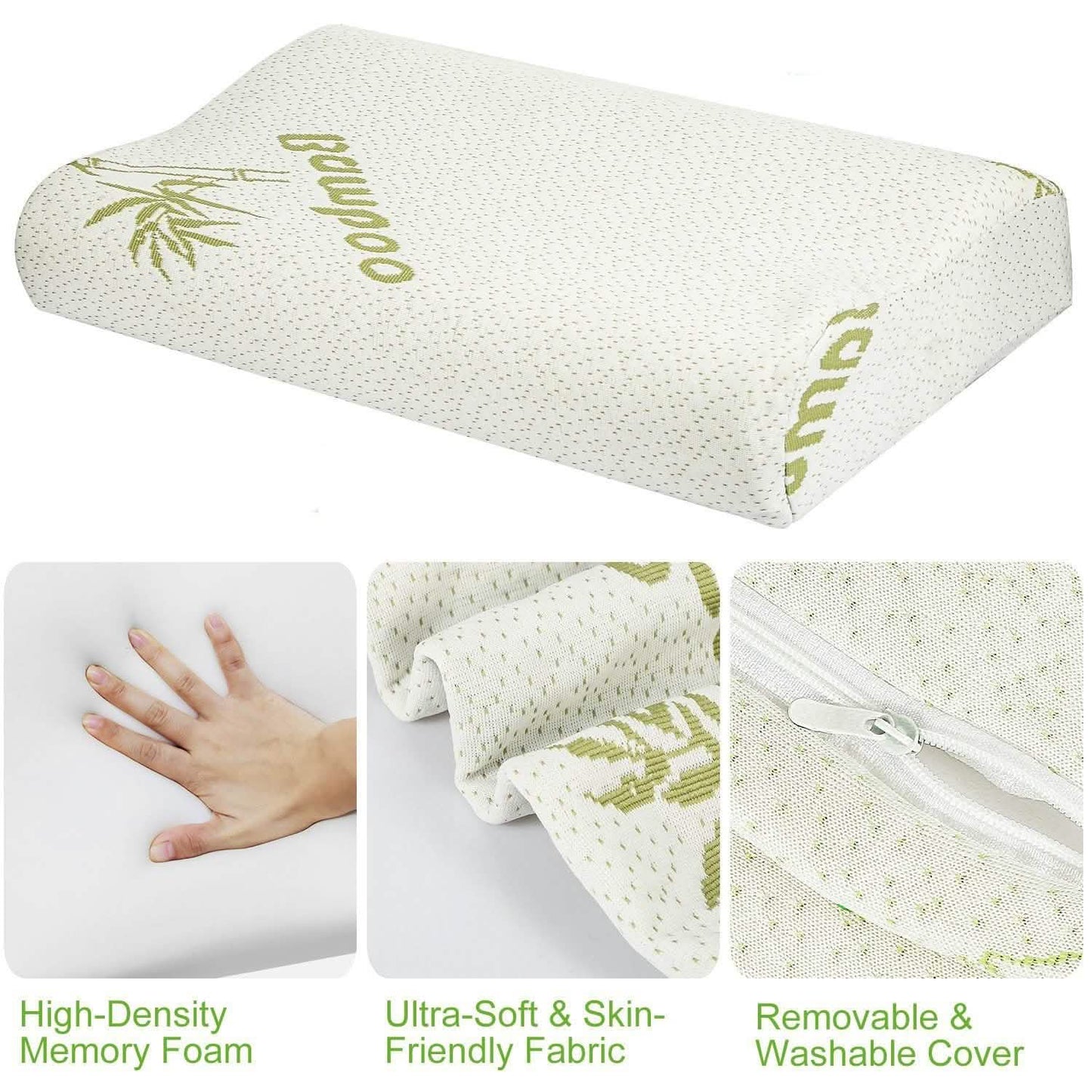 Bamboo Memory Foam Sleep Pillow DailySale