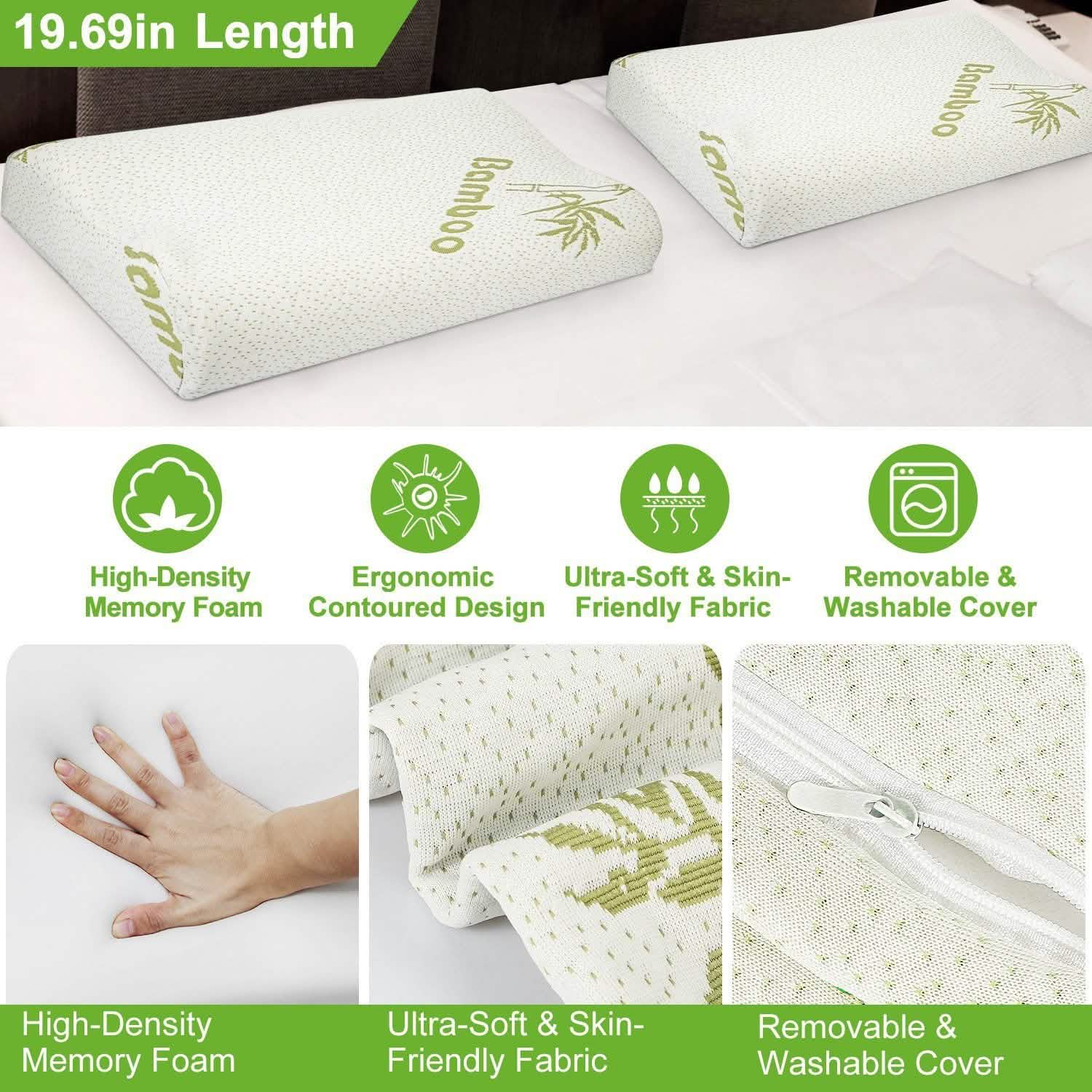 Bamboo Memory Foam Sleep Pillow DailySale