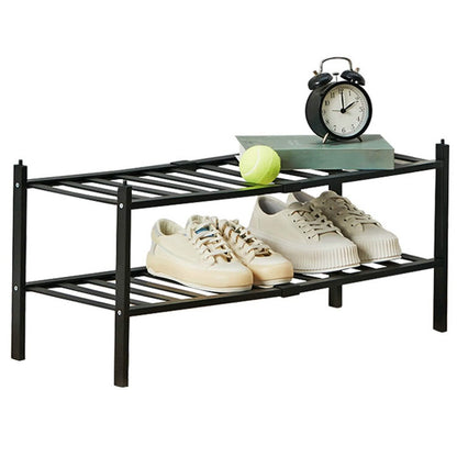 Bamboo Shoe Rack 2-Tier Stackable Shoe Shelf DailySale