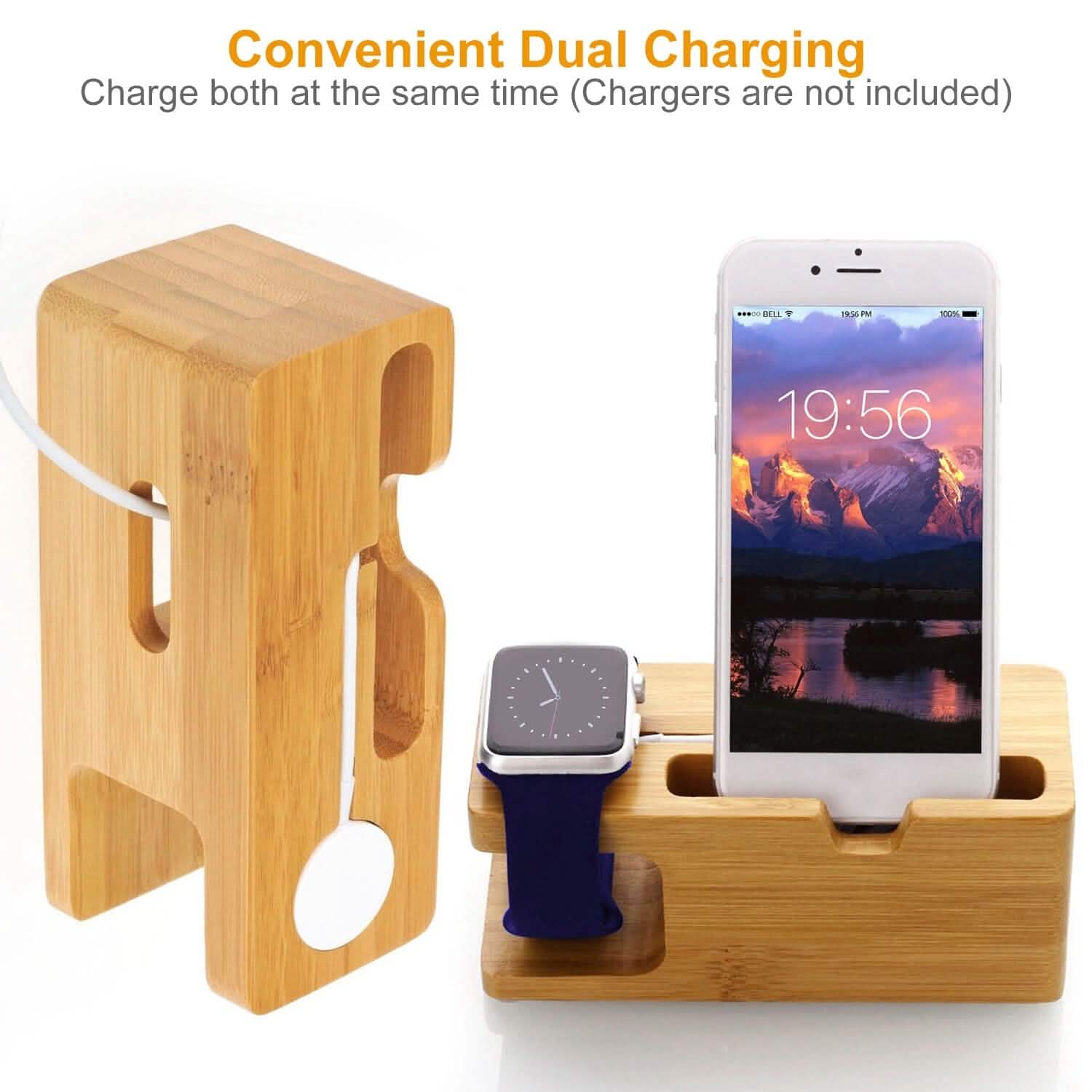 Bamboo Wood Charging Stand for Apple Watch DailySale