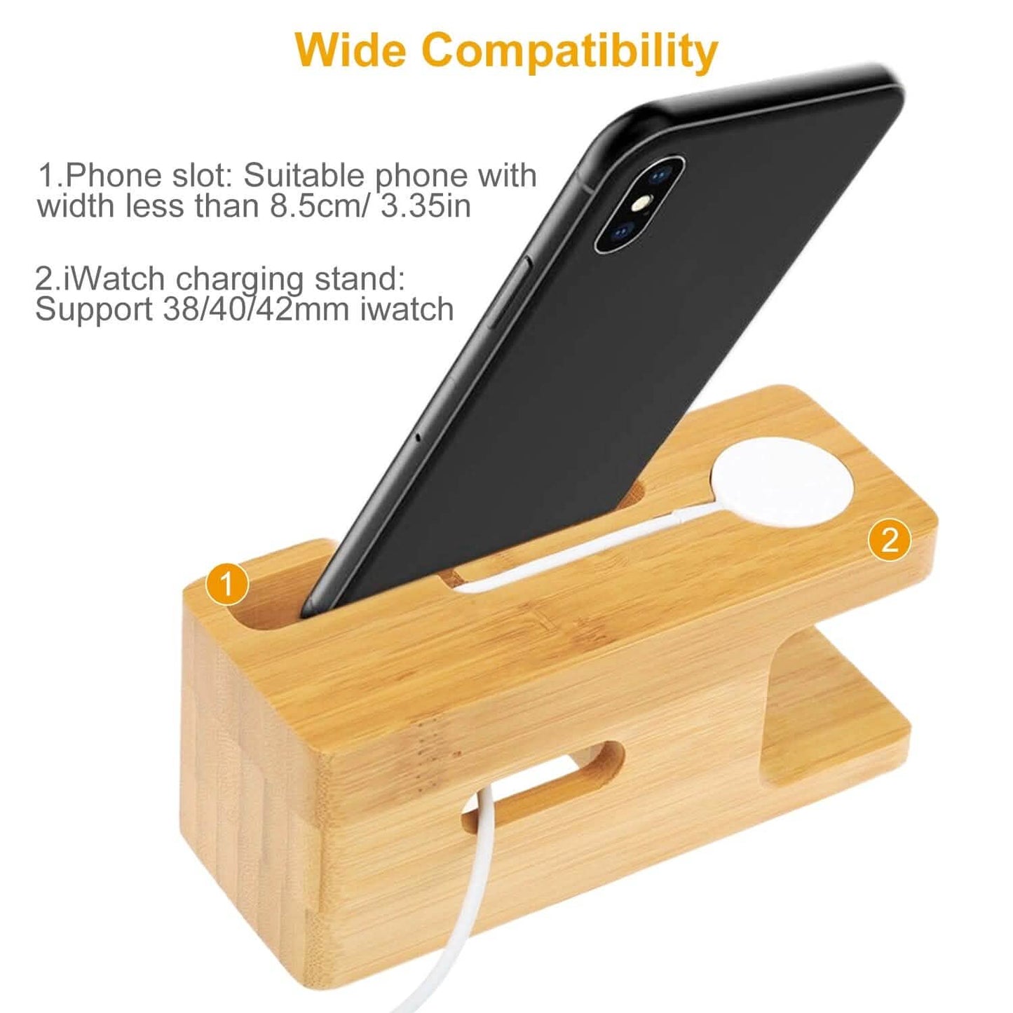 Bamboo Wood Charging Stand for Apple Watch DailySale