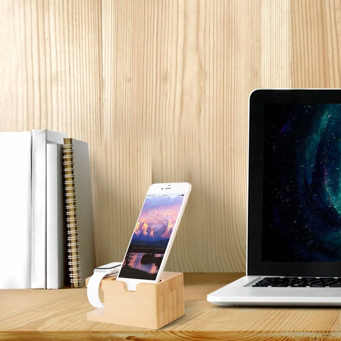 Bamboo Wood Charging Stand for Apple Watch DailySale