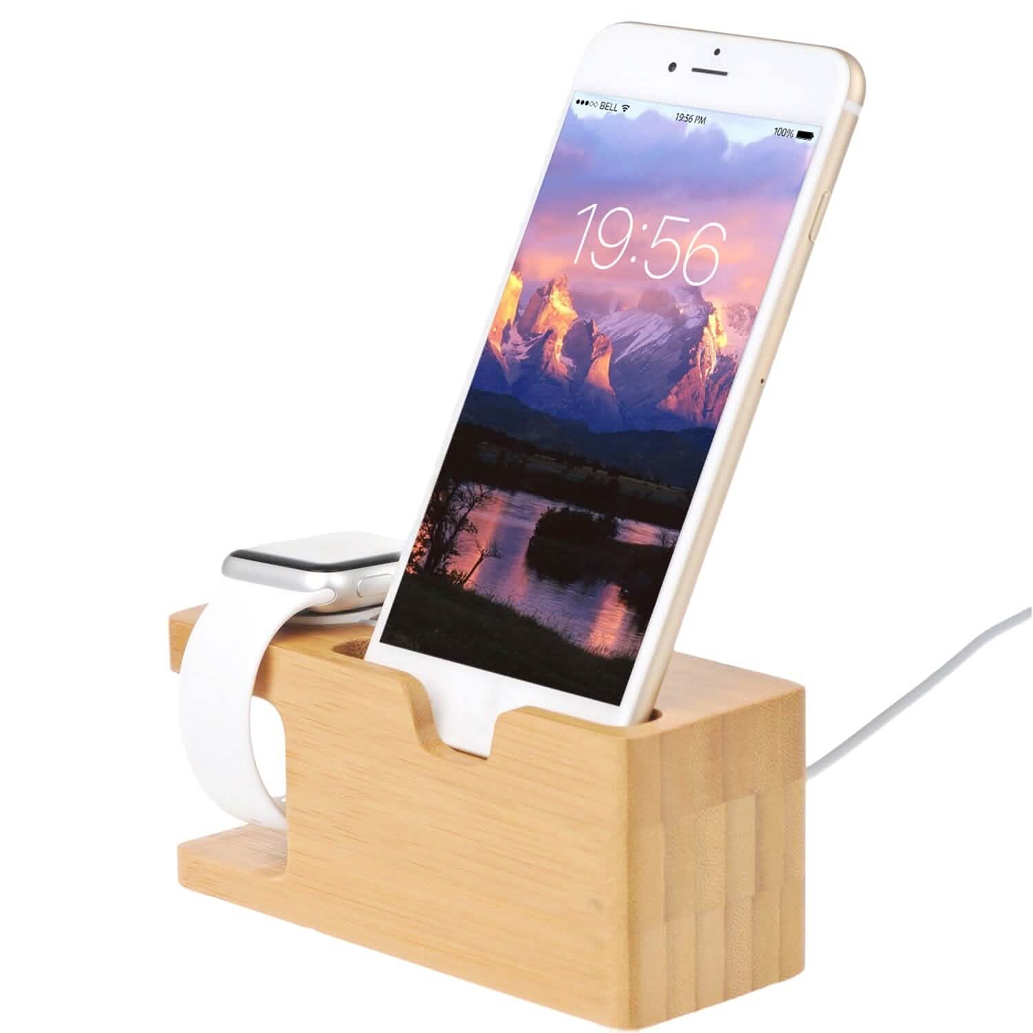 Bamboo Wood Charging Stand for Apple Watch DailySale