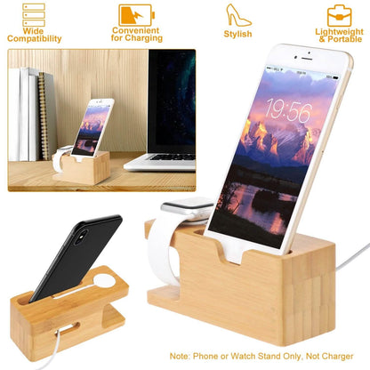 Bamboo Wood Charging Stand for Apple Watch DailySale