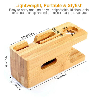 Bamboo Wood Charging Stand for Apple Watch DailySale