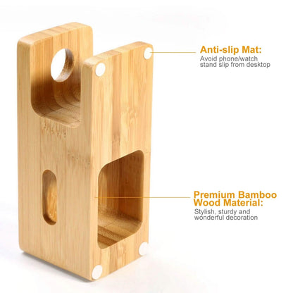 Bamboo Wood Charging Stand for Apple Watch DailySale