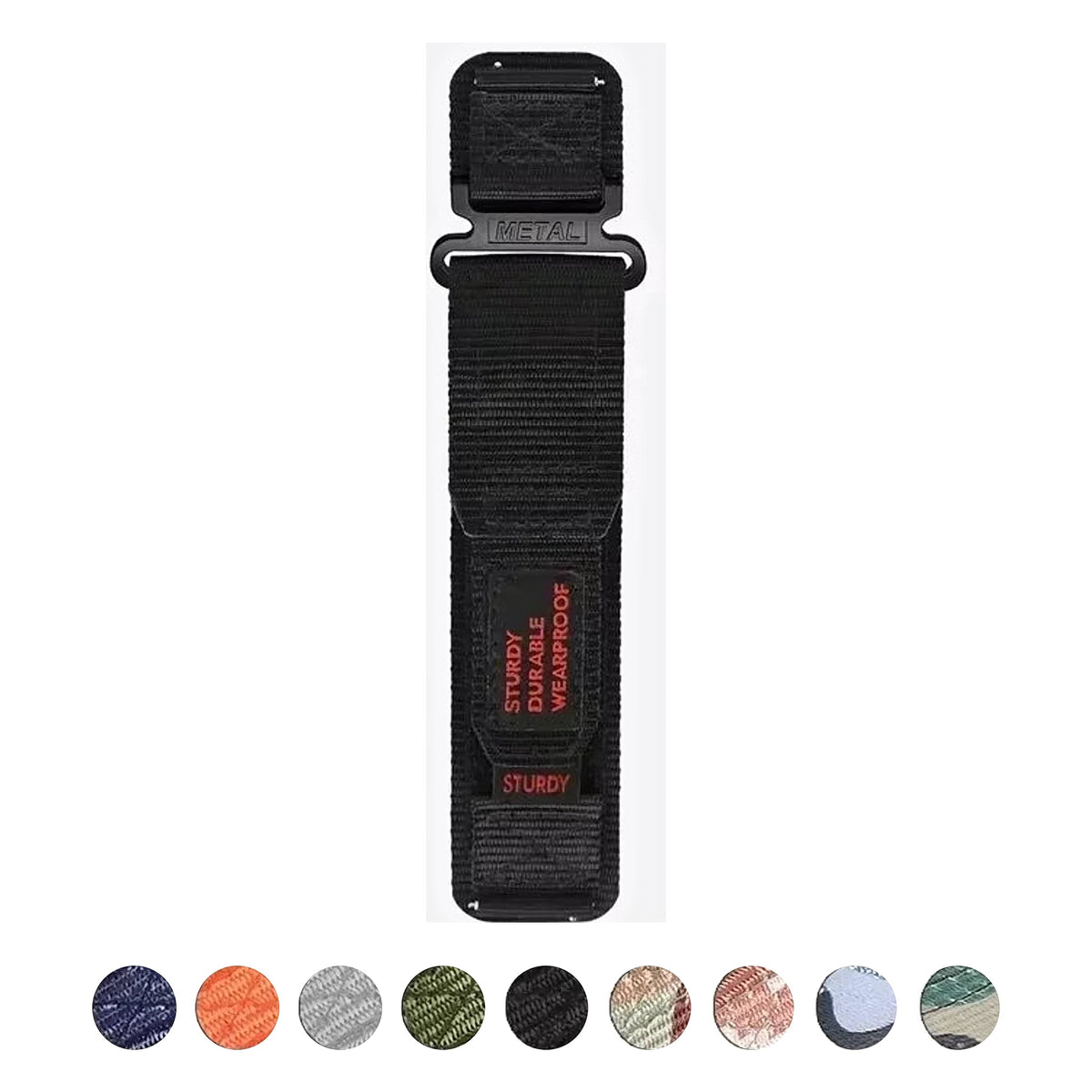COROS PACE & APEX Nylon Hook-and-Loop Band, Camo & Solids, S or L BandsCo Straps