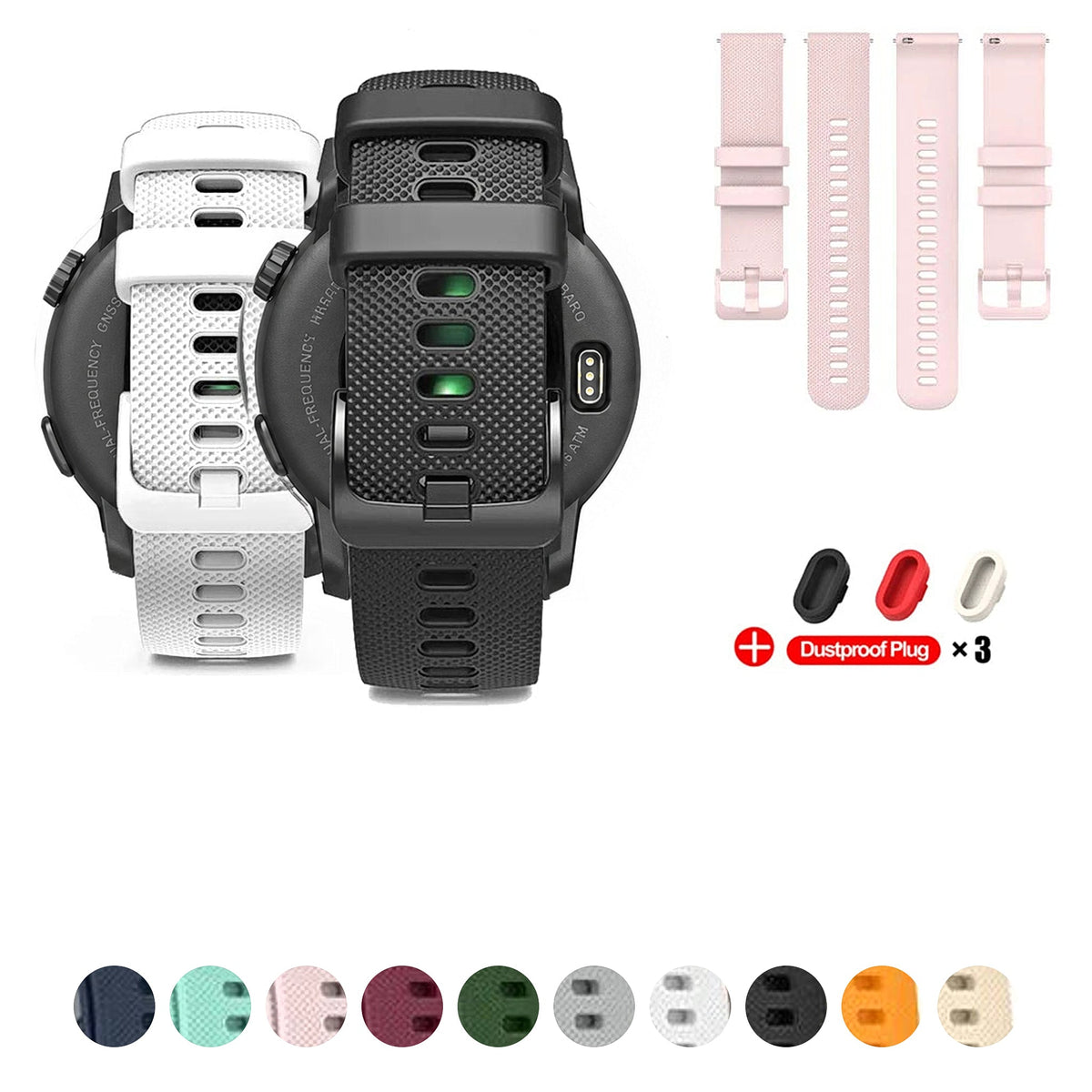 COROS PACE & APEX Textured Silicone Band with Matching Buckle BandsCo Straps