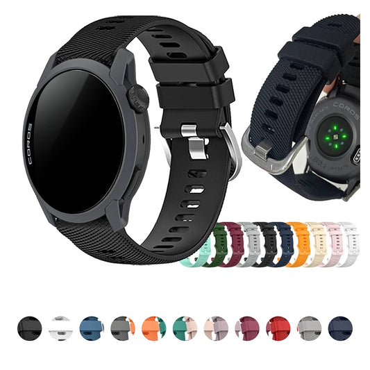 COROS PACE & APEX Textured Silicone Sport Band, Solid & Two-Tone BandsCo Straps