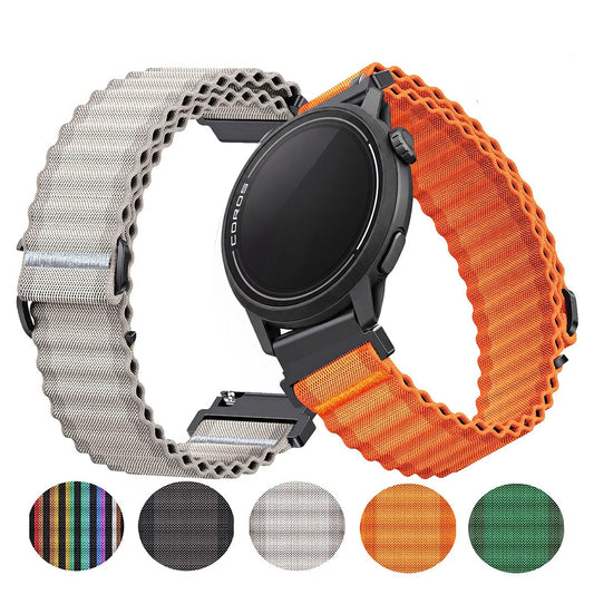 COROS PACE & APEX Ribbed Nylon Loop Band with Metal Hook BandsCo Straps