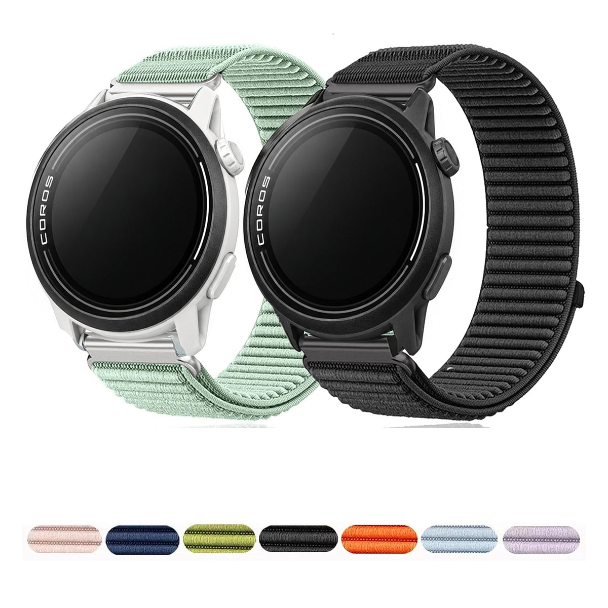 COROS PACE & APEX Ribbed Nylon Hook-and-Loop Band, 20 Colors BandsCo Straps