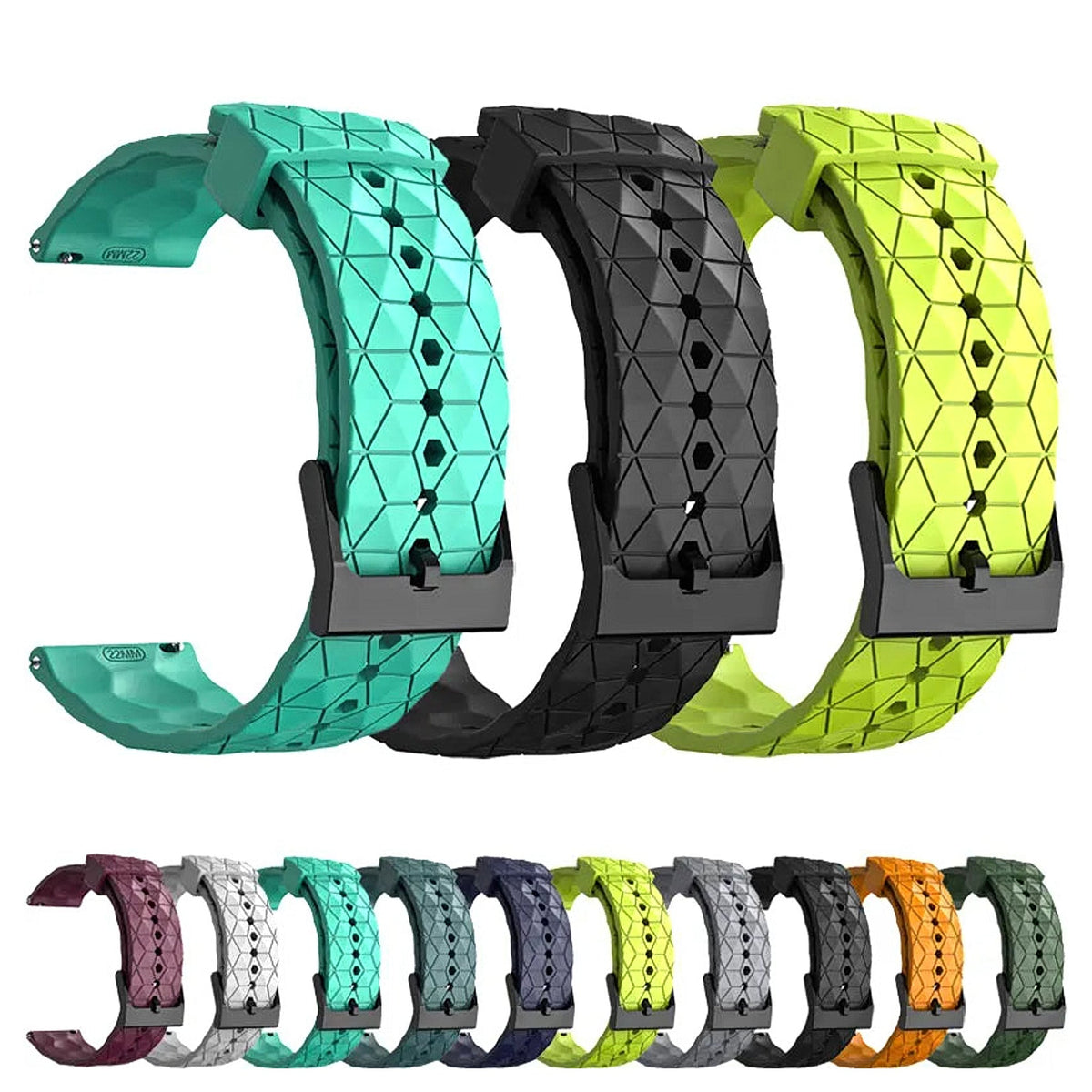 COROS PACE & APEX Geometric Silicone Band with Black Buckle BandsCo Straps