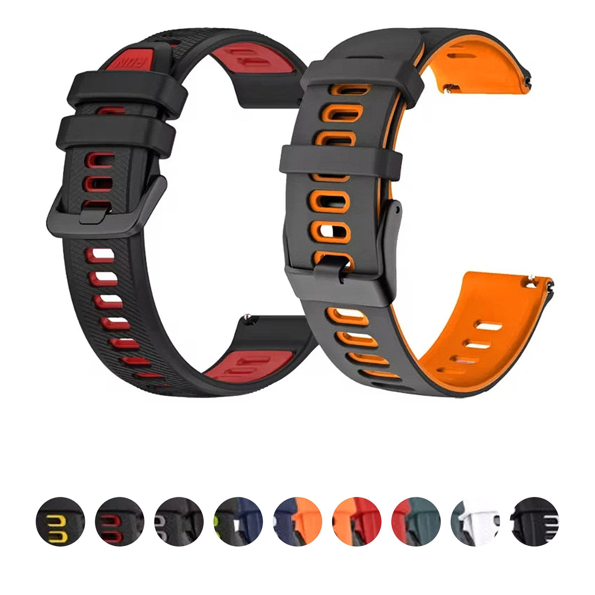 COROS PACE & APEX Two-Tone Silicone Band with Rectangular Holes BandsCo Straps